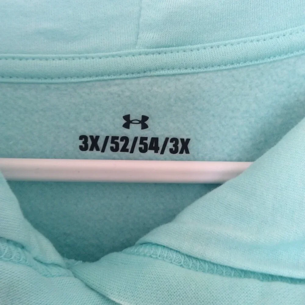 Under Armour Womens Ocean Turquoise Blue Hoodie, Plus Size 3X - Picture 4 of 5